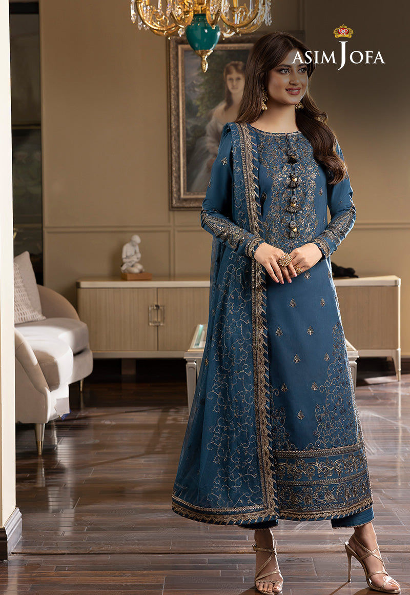 AJRN-21 EMBROIDERED LAWN SILK 3 PCS