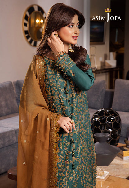 AJRN-11 EMBROIDERED LAWN SILK 3 PCS