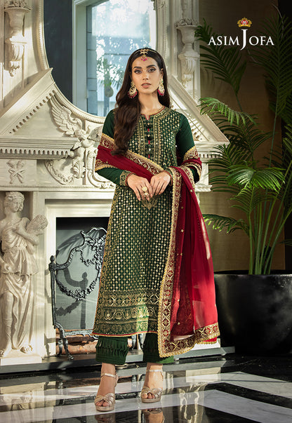 AJRN-08 EMBROIDERED LAWN SILK 3 PCS
