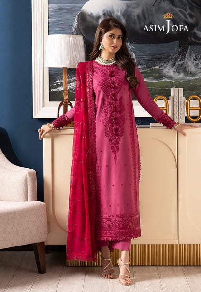 AJRN-15 EMBROIDERED LAWN SILK 3 PCS