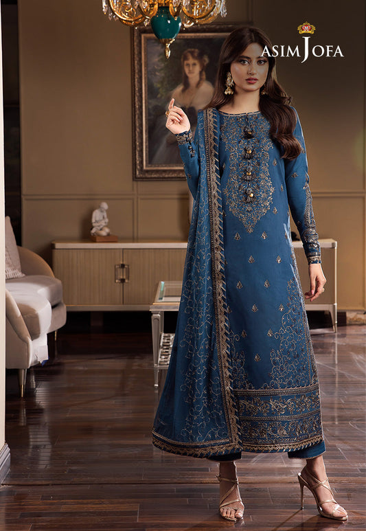 AJRN-21 EMBROIDERED LAWN SILK 3 PCS