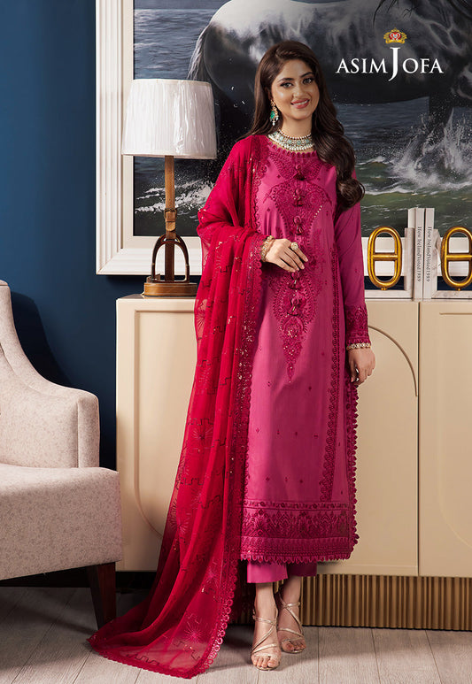 AJRN-15 EMBROIDERED LAWN SILK 3 PCS