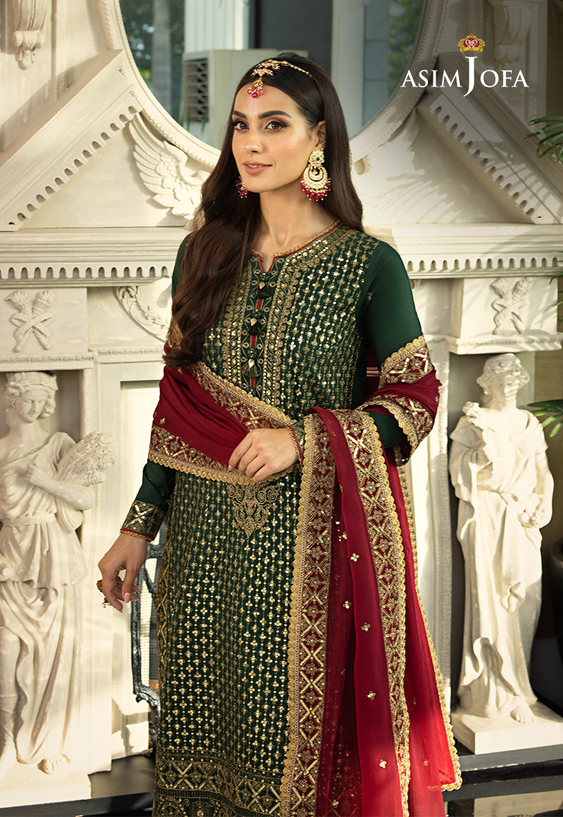 AJRN-08 EMBROIDERED LAWN SILK 3 PCS
