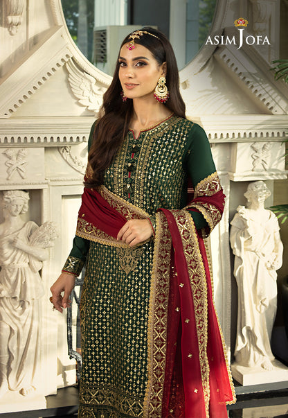 AJRN-08 EMBROIDERED LAWN SILK 3 PCS