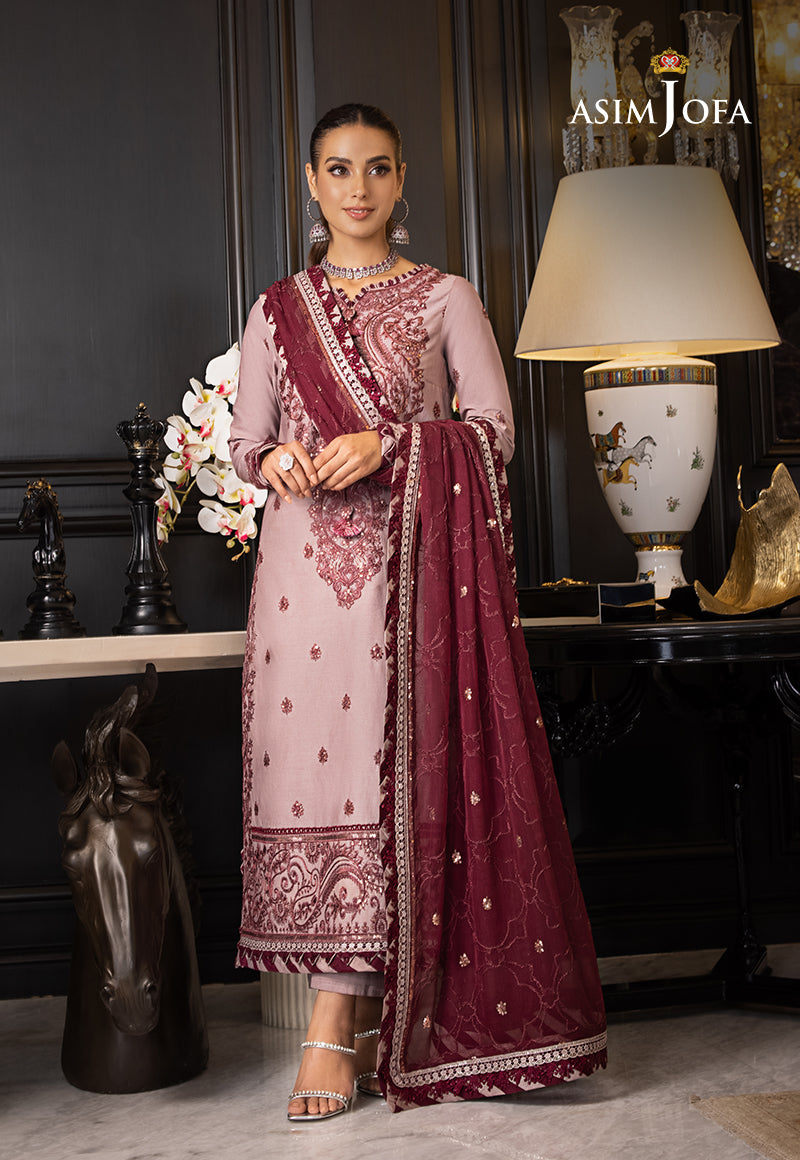AJRN-06 EMBROIDERED LAWN SILK 3 PCS