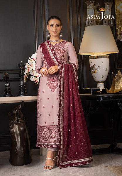 AJRN-06 EMBROIDERED LAWN SILK 3 PCS
