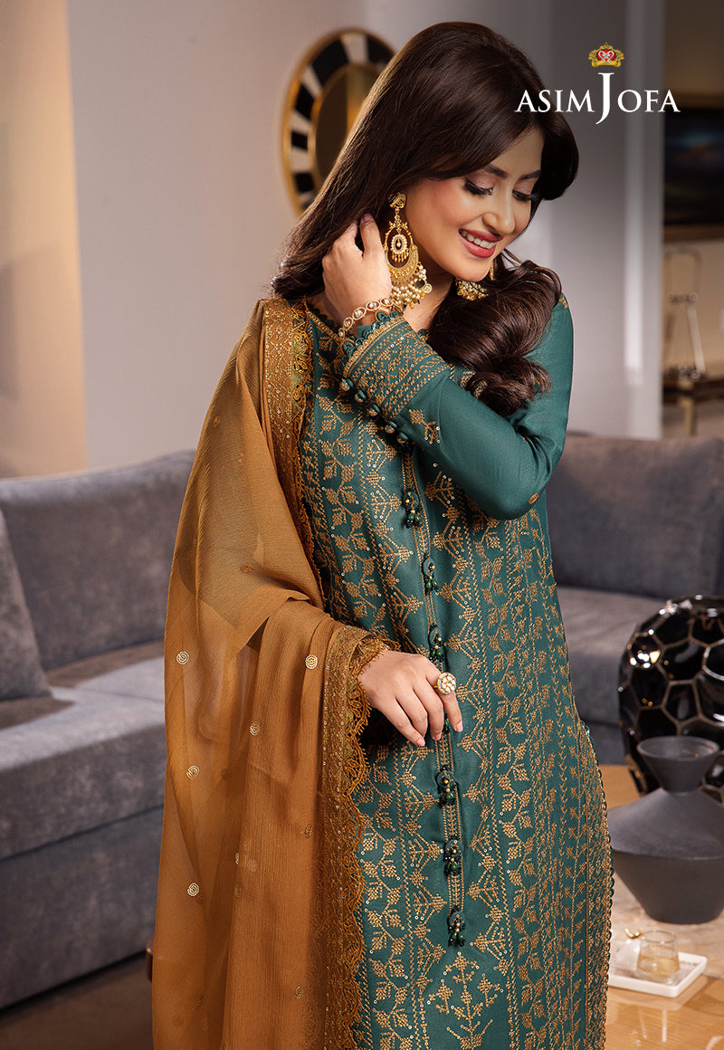 AJRN-11 EMBROIDERED LAWN SILK 3 PCS