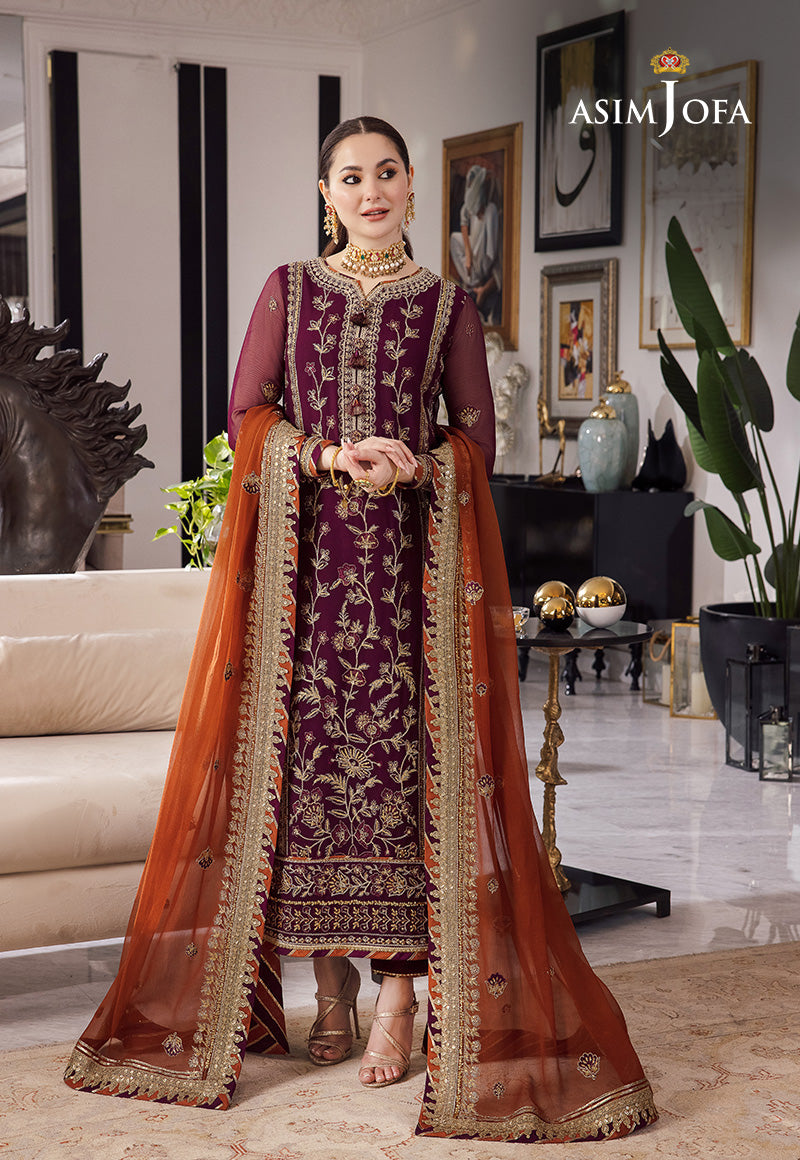 AJRN-23 EMBROIDERED CHIFFON 3 PCS