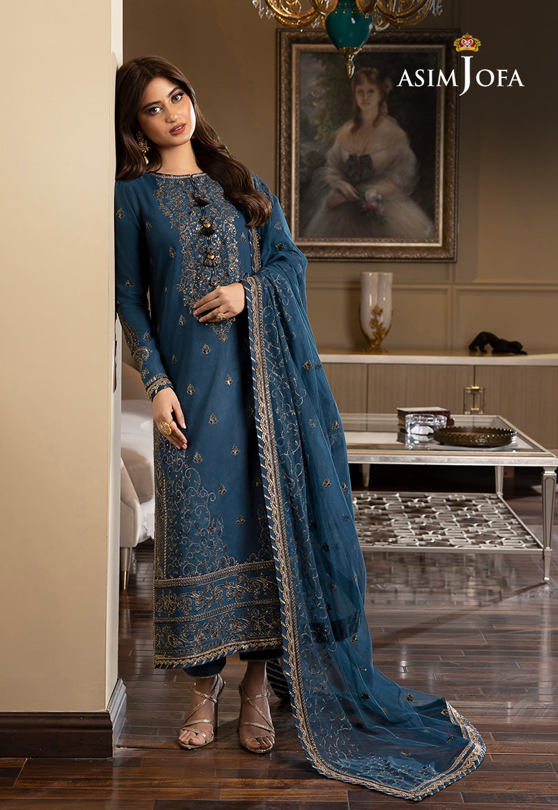 AJRN-21 EMBROIDERED LAWN SILK 3 PCS