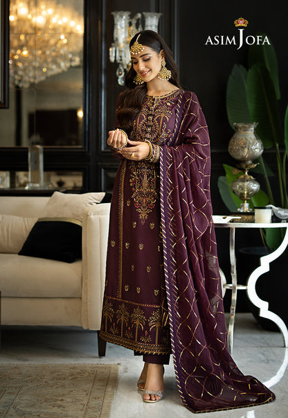 AJRN-13 EMBROIDERED LAWN SILK 3 PCS