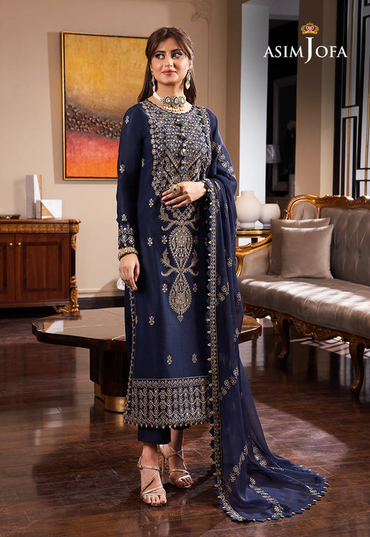 AJRN-16 EMBROIDERED LAWN SILK 3 PCS