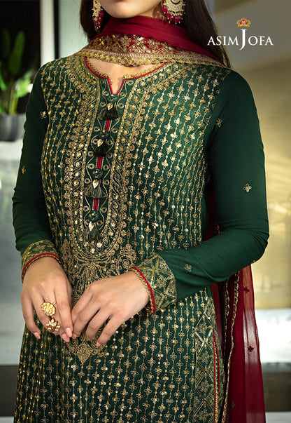 AJRN-08 EMBROIDERED LAWN SILK 3 PCS
