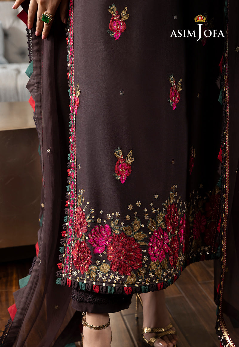 AJRN-12 EMBROIDERED LAWN SILK 3 PCS