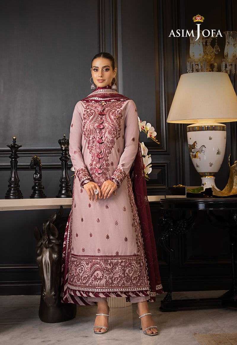 AJRN-06 EMBROIDERED LAWN SILK 3 PCS