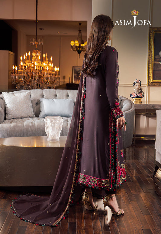 AJRN-12 EMBROIDERED LAWN SILK 3 PCS