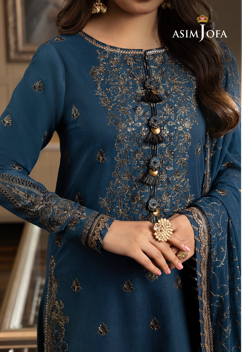 AJRN-21 EMBROIDERED LAWN SILK 3 PCS