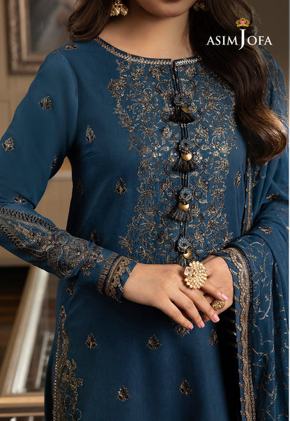 AJRN-21 EMBROIDERED LAWN SILK 3 PCS
