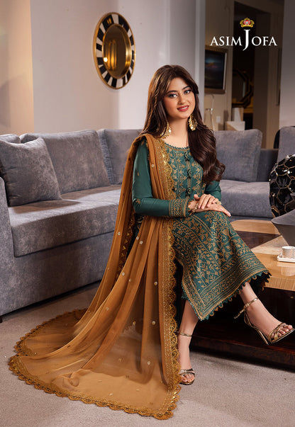 AJRN-11 EMBROIDERED LAWN SILK 3 PCS