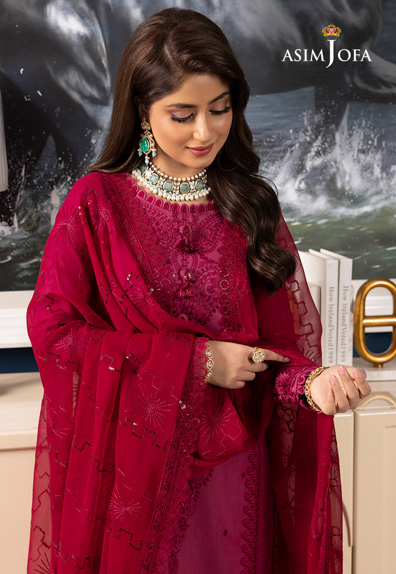 AJRN-15 EMBROIDERED LAWN SILK 3 PCS