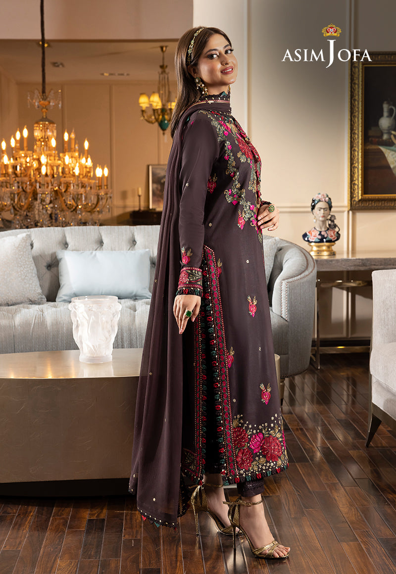 AJRN-12 EMBROIDERED LAWN SILK 3 PCS