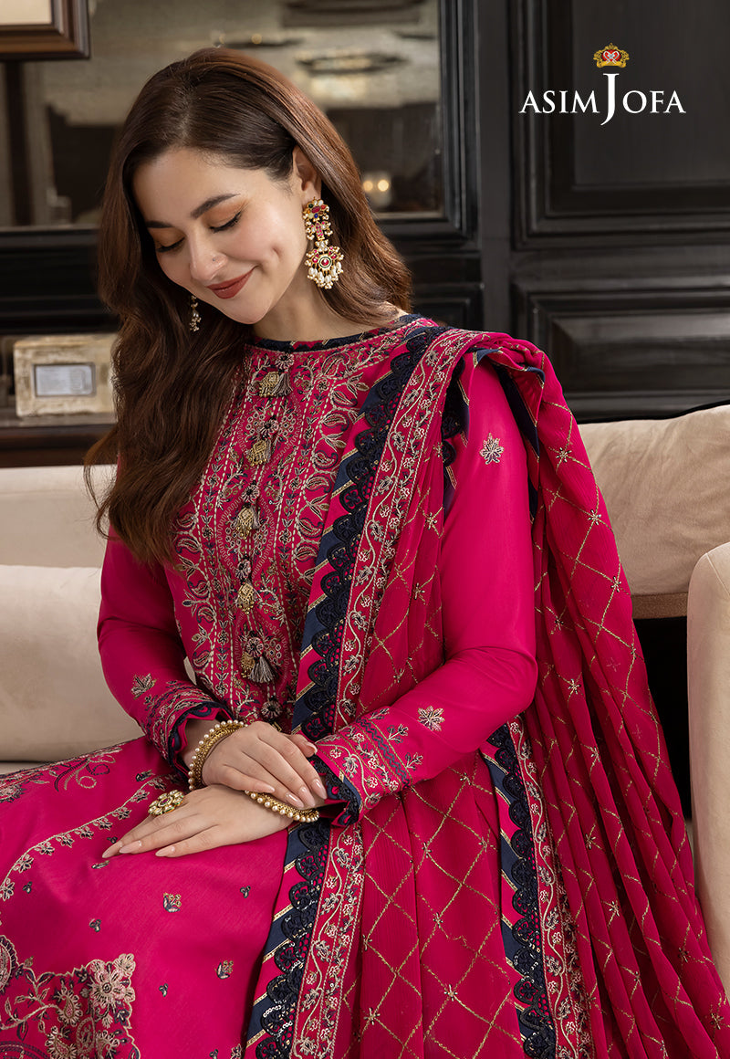 AJRN-30 EMBROIDERED LAWN SILK 3 PCS