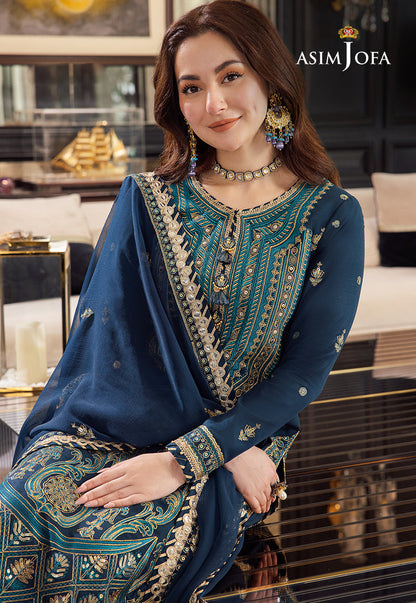 AJRNP-10 STITCHED EMBROIDERED LAWN SILK 3 PCS