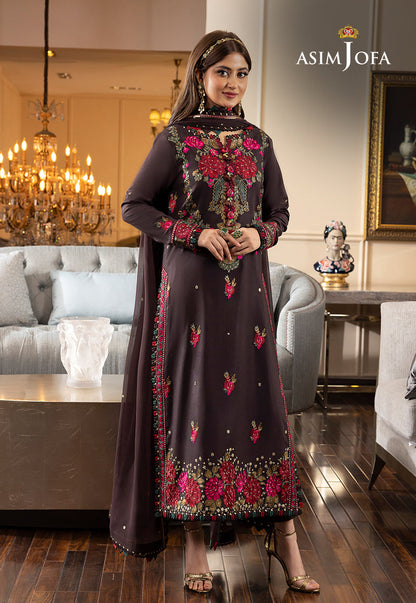 AJRN-12 EMBROIDERED LAWN SILK 3 PCS