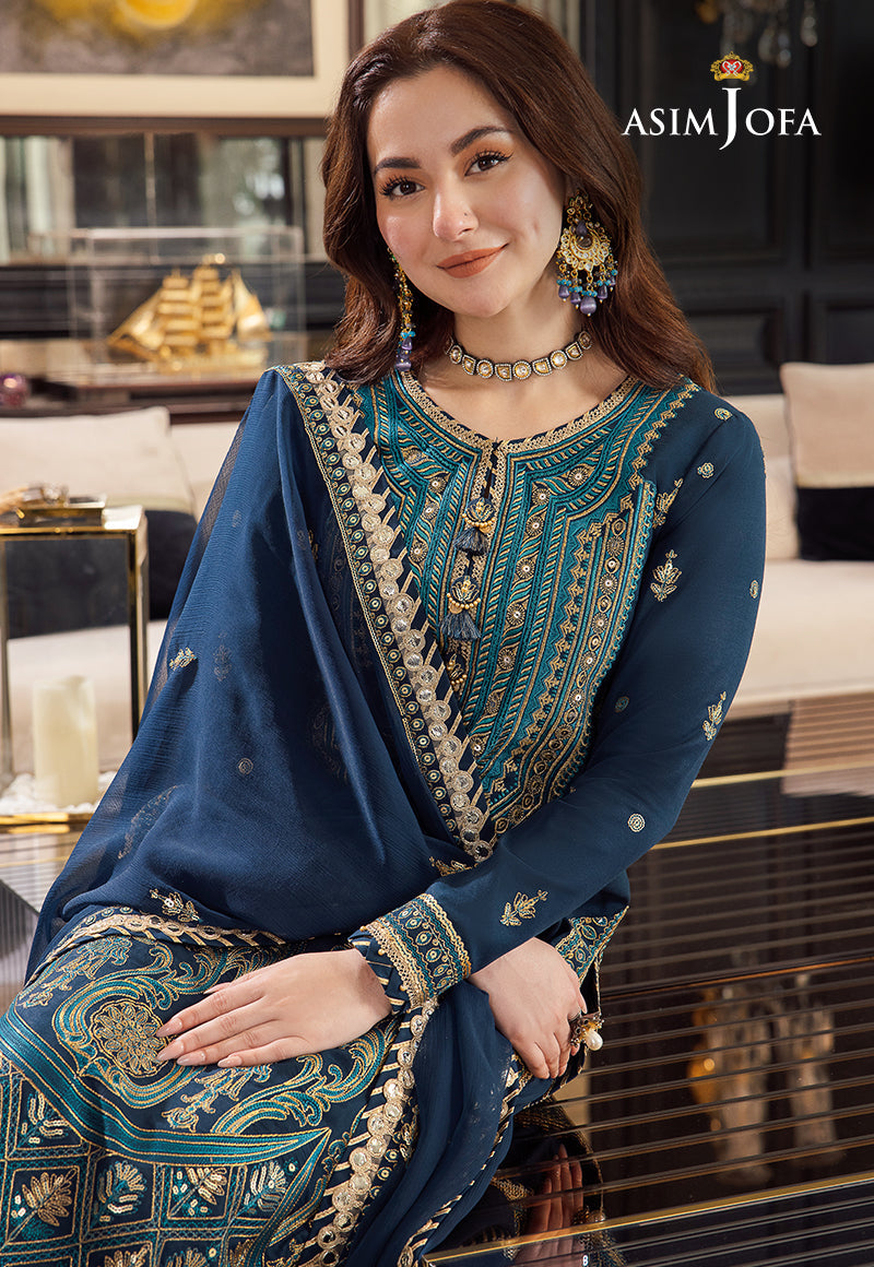 AJRN-10 EMBROIDERED LAWN SILK 3 PCS