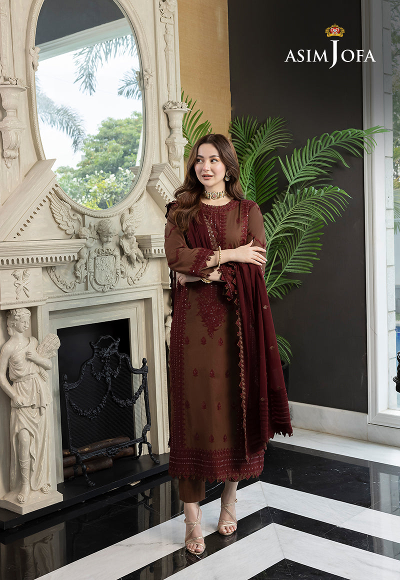 AJRN-14 EMBROIDERED LAWN SILK 3 PCS