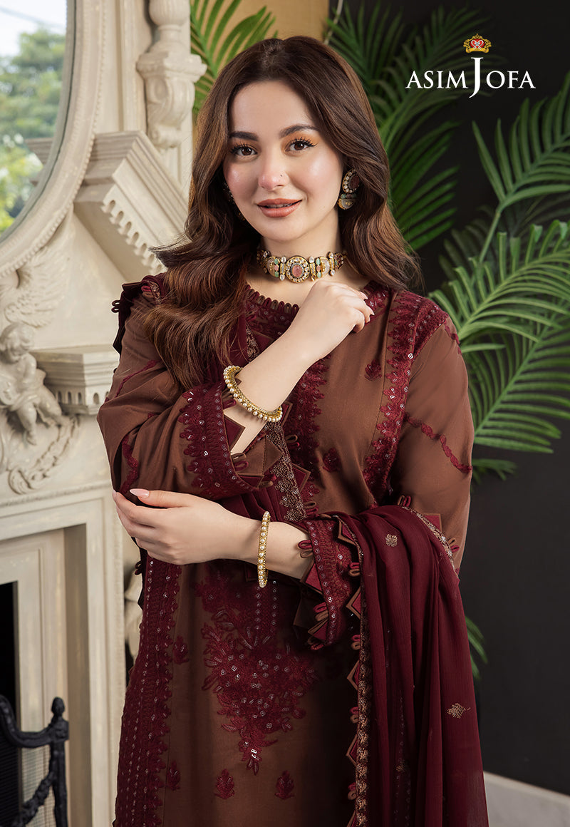 AJRN-14 EMBROIDERED LAWN SILK 3 PCS