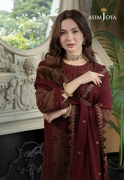 AJRN-14 EMBROIDERED LAWN SILK 3 PCS