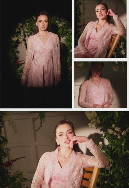 AJLFC-02 EMBROIDERED ORGANZA UNSTITCHED 2 PCS