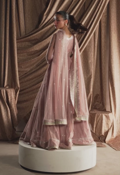 AJIZL-01 EMBROIDERED NET UNSTITCHED 3 PCS