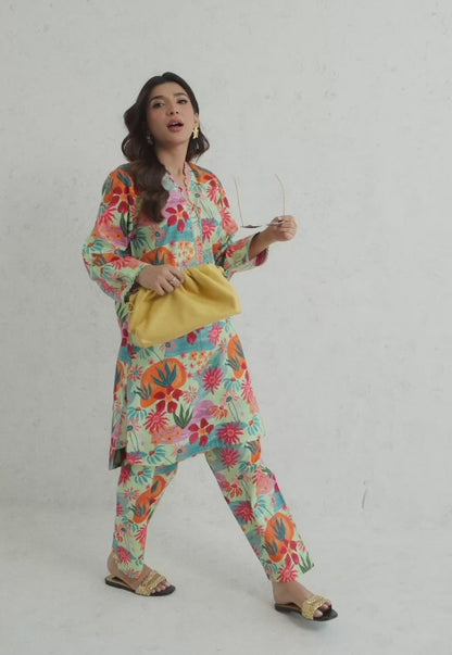 AJPB-203 PRINTED CAMBRIC STITCHED 2PCS