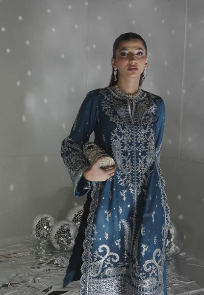 AJUEV-06 EMBROIDERED SILK UNSTITCHED 2 PCS
