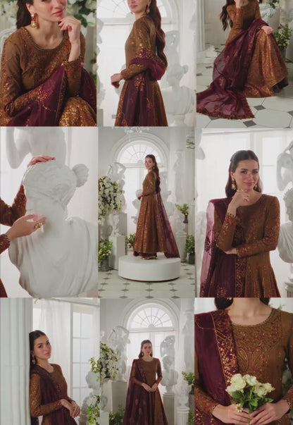 AJIZL-13 EMBROIDERED SPUN RAW SILK UNSTITCHED 3 PCS
