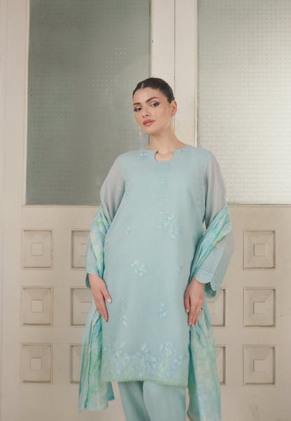 AJPB-196 EMBROIDERED PAPER COTTON STITCHED 3PCS