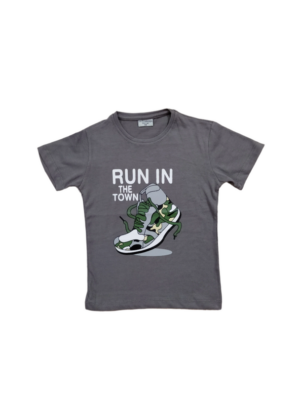 Grey Printed T-shirt for Boys