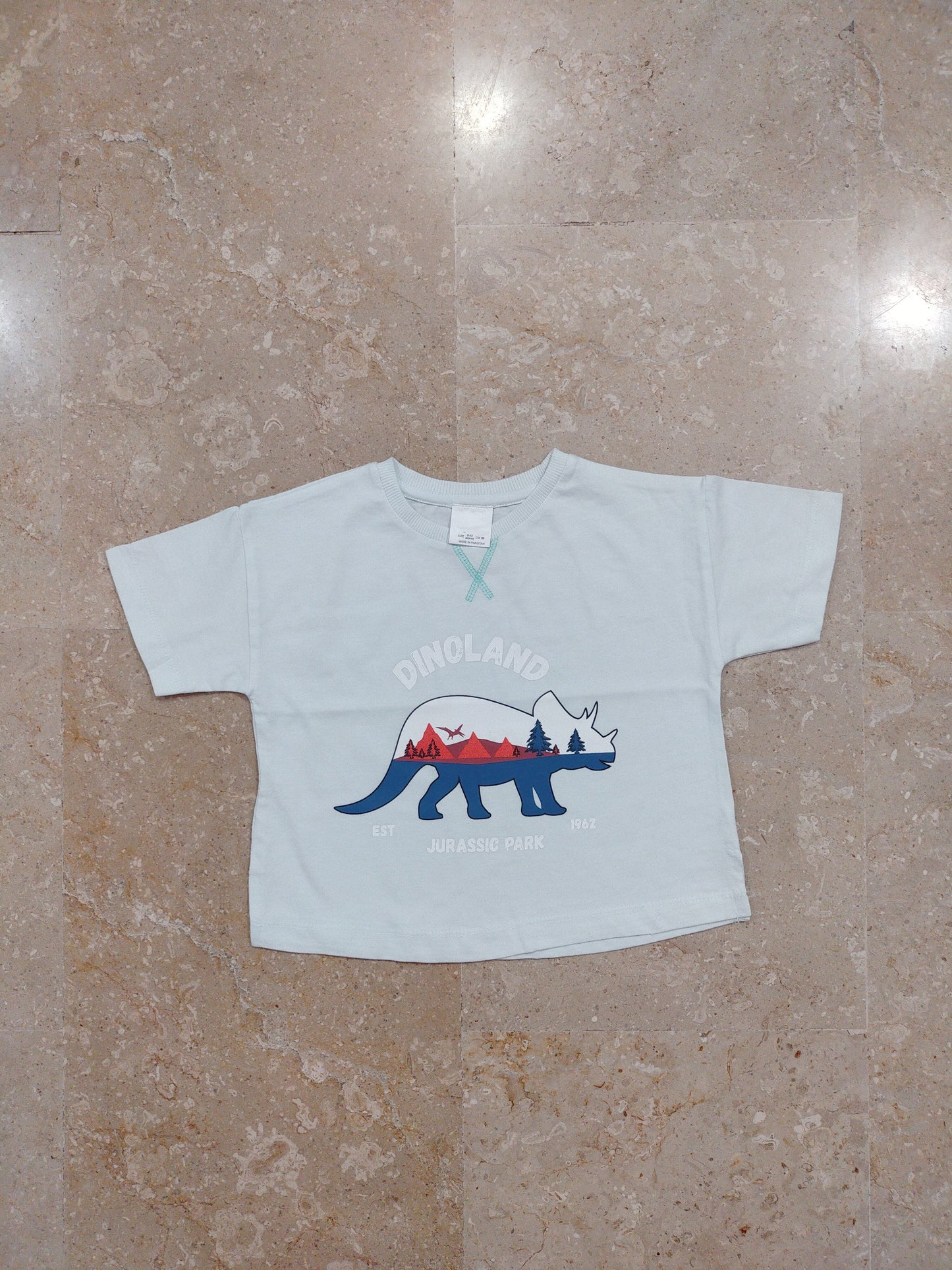Light Blue Dino Printed Tshirt