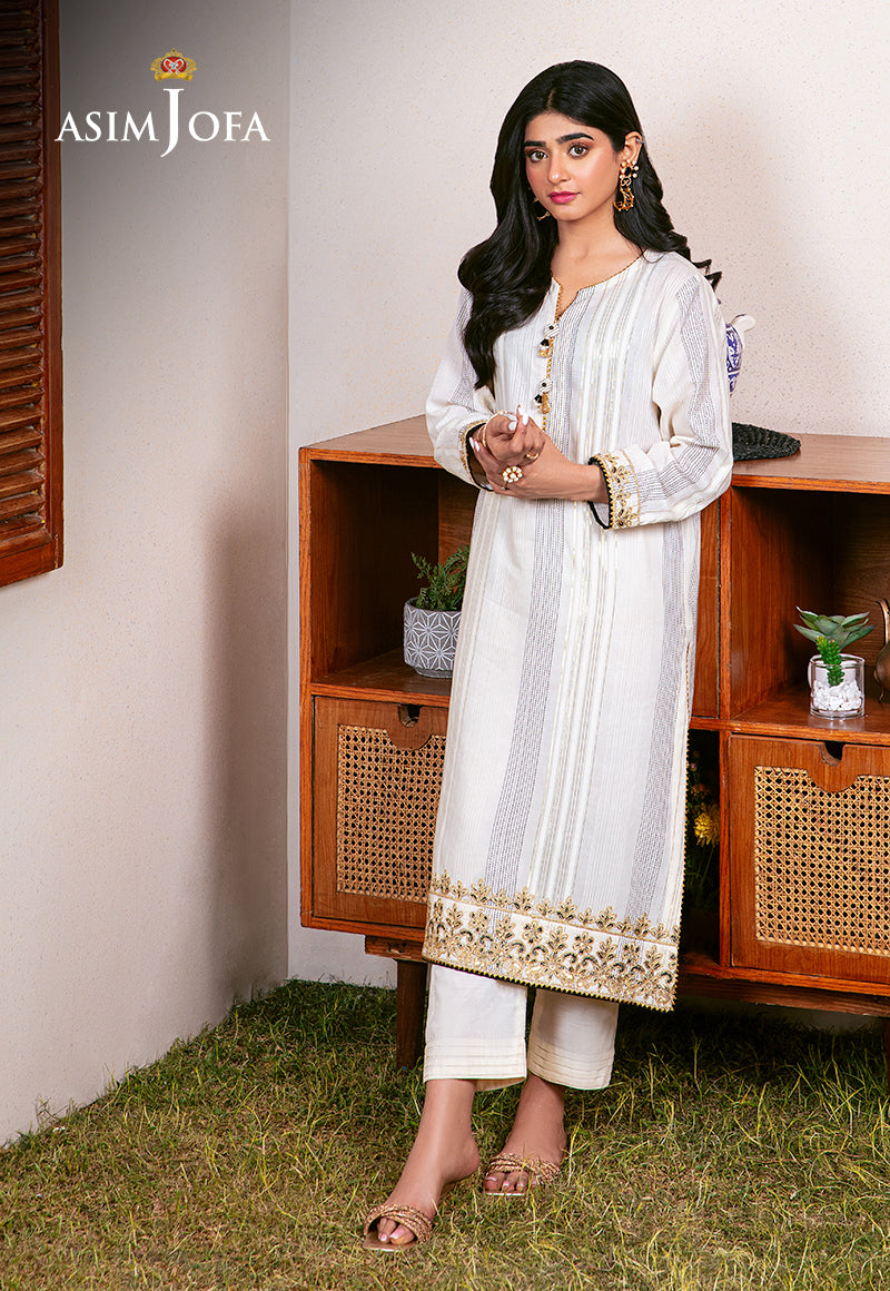 AJOD-16 EMBROIDERED LUREX KHANTHA STRIPER 2 PCS
