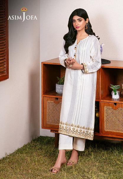 AJOD-16 EMBROIDERED LUREX KHANTHA STRIPER 2 PCS