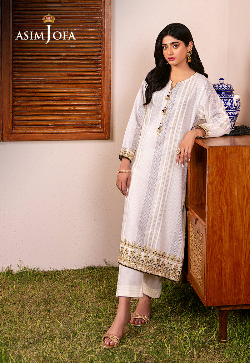 AJOD-16 EMBROIDERED LUREX KHANTHA STRIPER 2 PCS