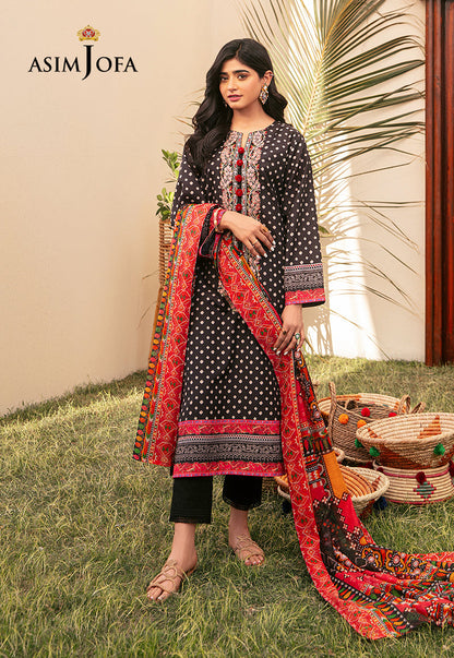 AJOD-24 EMBROIDERED SWISS LAWN 3 PCS