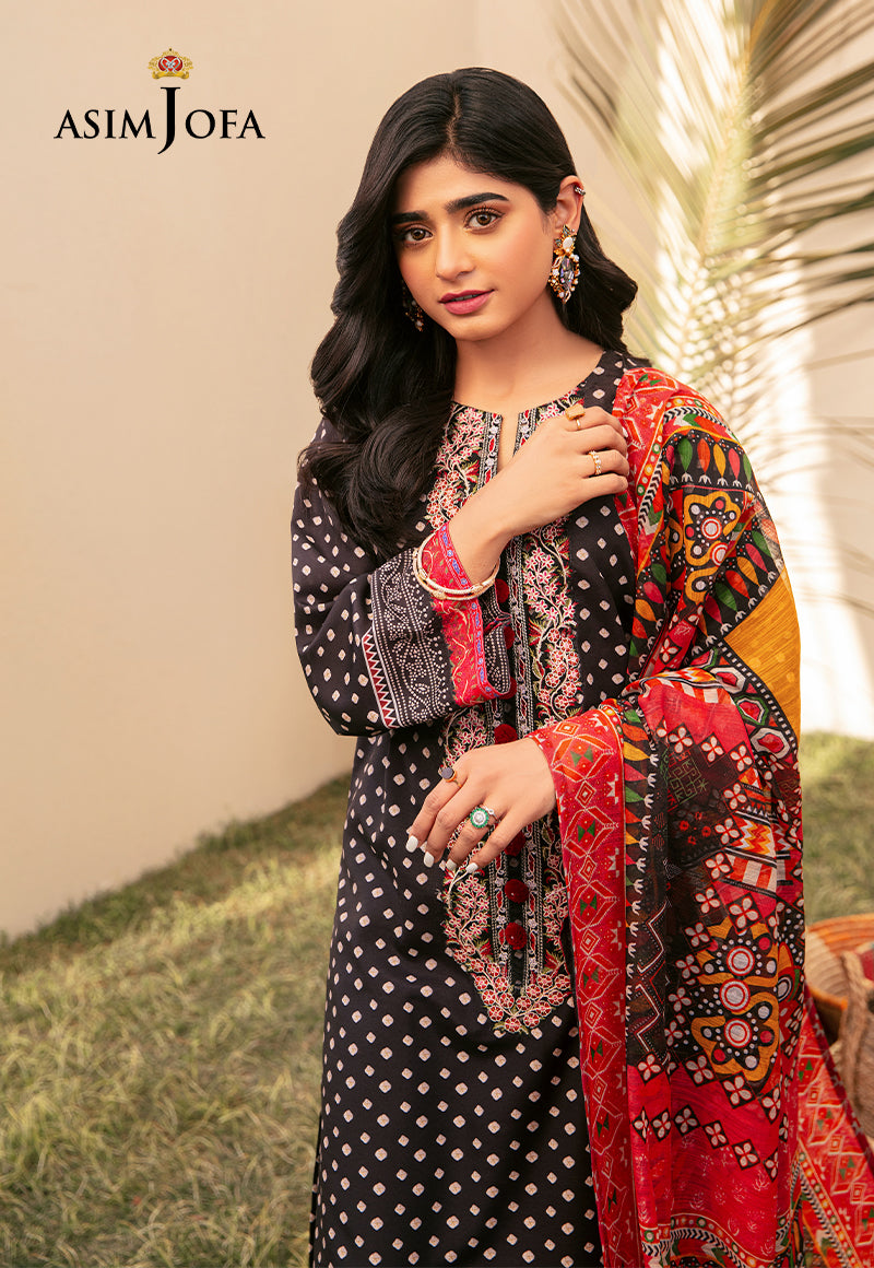 AJOD-24 EMBROIDERED SWISS LAWN 3 PCS