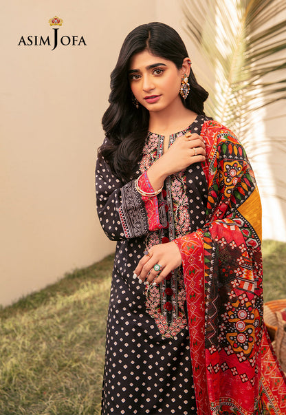 AJOD-24 EMBROIDERED SWISS LAWN 3 PCS