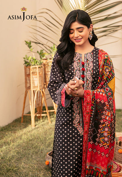 AJOD-24 EMBROIDERED SWISS LAWN 3 PCS