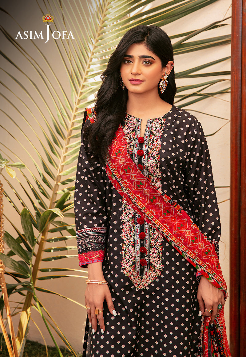 AJOD-24 EMBROIDERED SWISS LAWN 3 PCS