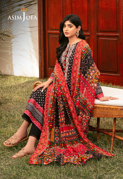 AJOD-24 EMBROIDERED SWISS LAWN 3 PCS