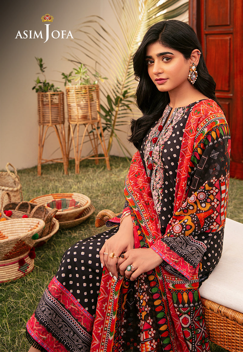 AJOD-24 EMBROIDERED SWISS LAWN 3 PCS