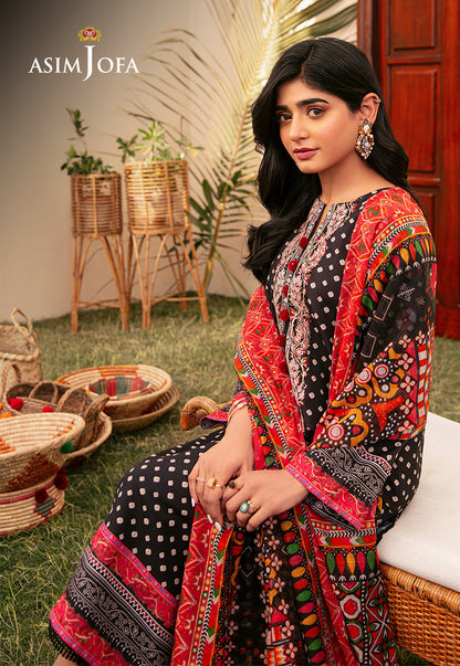 AJOD-24 EMBROIDERED SWISS LAWN 3 PCS